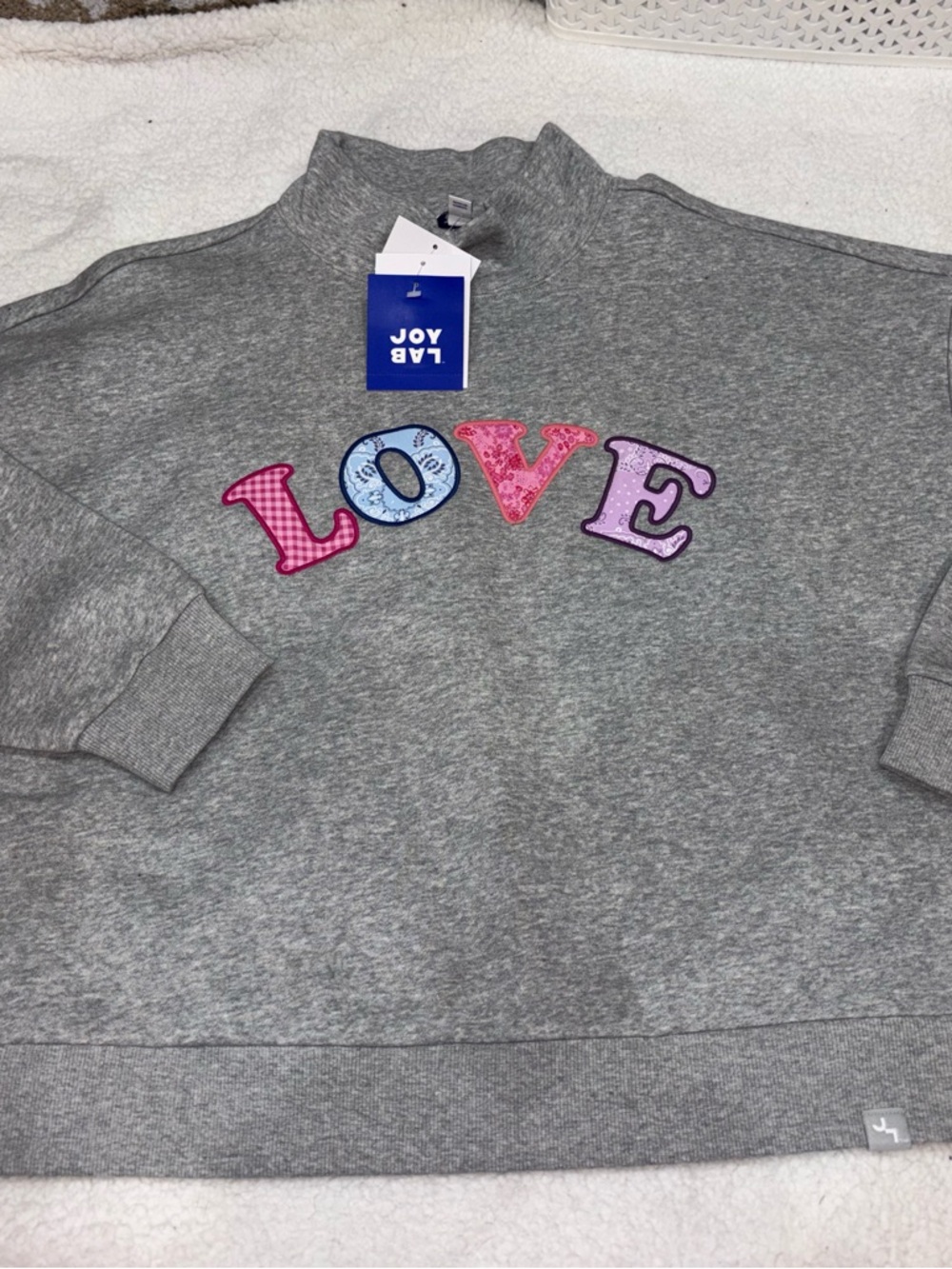 JoyLab Gray Love Sweatshirt S